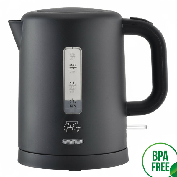 Siberg Wasserkocher 1 Liter Mini Wasserkocher 1100W mit mit Trockenlaufschutz, Abschaltautomatik